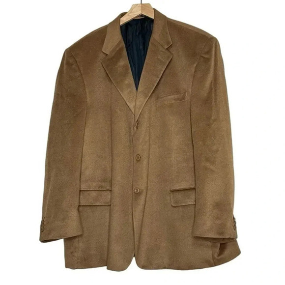 F.R. Tripler‎ & Co Signature Blazer Tan Blazer Cashmere Feel 3 Button mens 50 R - Picture 1 of 5